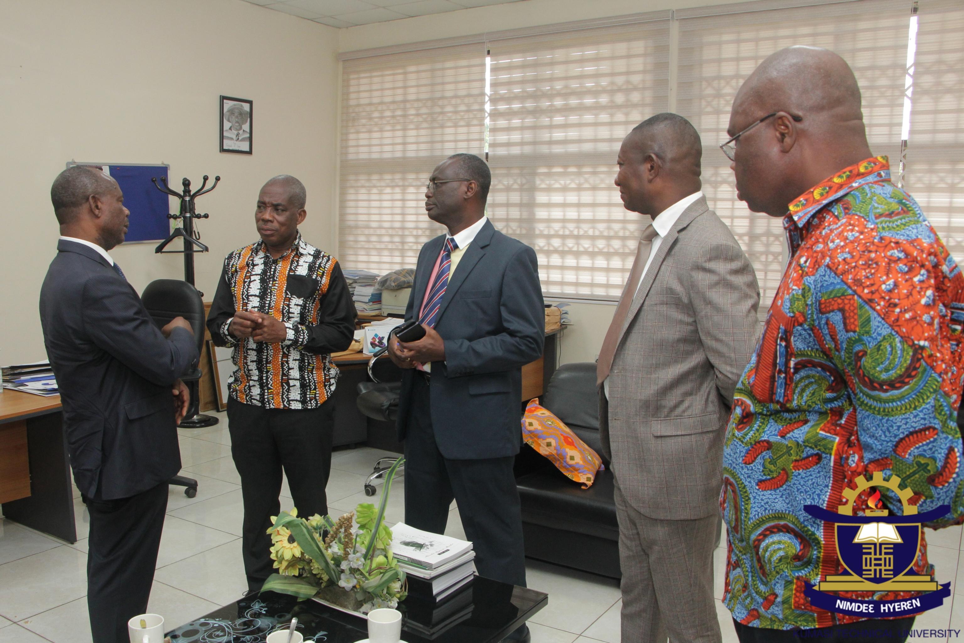 Strengthening Institutional Linkages, Management of KsTU pay a courtesy on AAMUSTED in Kumasi, Ghana